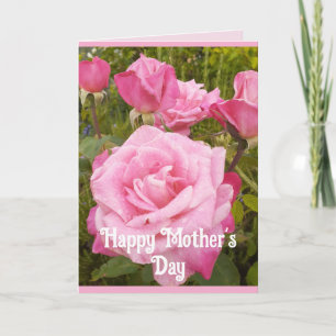 Roze Bloemen Bloemen Bloemen Roos Rozen Moederdag  Kaart