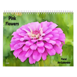 Roze Bloemen Bloemen Kunstkalender Kalender