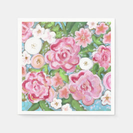 Roze Bloemen Bloemen van de Bloemenlente Servet