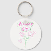 Roze bloemen Bloemenmeisje Sleutelhanger (Voorkant)