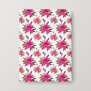Roze Bloemen Bloemmotief Ontwerp Button
