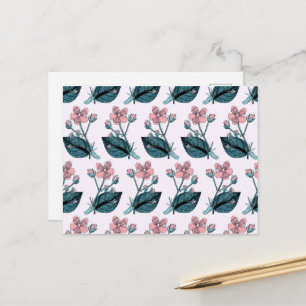 Roze bloemen, bloempatroon, patroon van bloemen briefkaart