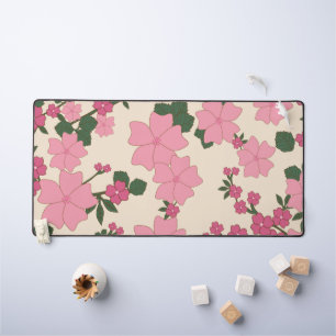 Roze bloemen, bloempatroon, patroon van bloemen bureaumat