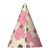 Roze bloemen, bloempatroon, patroon van bloemen feesthoedjes (Achterkant)