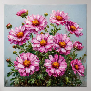 🌸 Roze Bloemen Boeket Elegante Bloemstilleven Poster