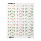 Roze Bloemen Boeketten Huwelijk Retour Adres Label (Full Sheet)