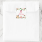 Roze Bloemen Boerderij Verjaardagsgunst Sticker (Tas)