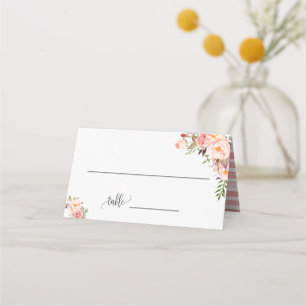Roze Bloemen Boho Chic Trouwstoel Vouwkaart