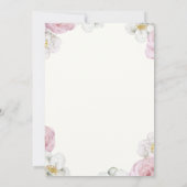 Roze Bloemen Boho Elegant 60ste Verjaardagsfeest Kaart (Achterkant)