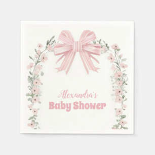 Roze Bloemen Boog Meisje Baby shower Servet