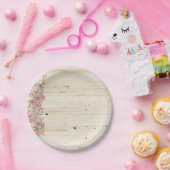 Roze bloemen Bord papier (Feest)