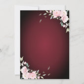 Roze Bloemen Bordeaux Zoete 16 Kaart (Achterkant)