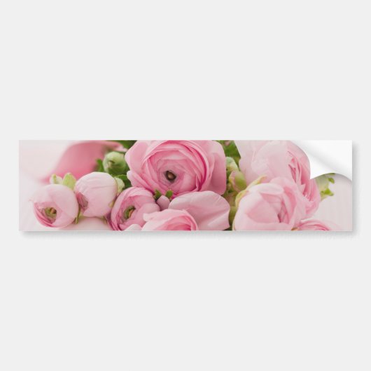 Roze bloemen Bouquet, Romance liefdeshuwelijk Bumpersticker (Voorkant)