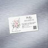 Roze bloemen Boutique Naaien & Wijzigingen Magnetisch Visitekaartje (Voorbeeld)