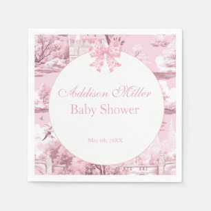 Roze Bloemen Bow Coquette Baby Meisje Douche Nap Servet
