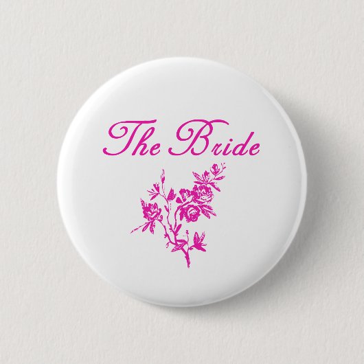 Roze bloemen Bride Producten Ronde Button 5,7 Cm (Voorkant)