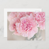 Roze bloemen briefkaart (Voorkant / Achterkant)