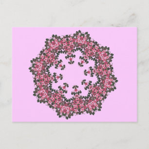 Roze bloemen briefkaart