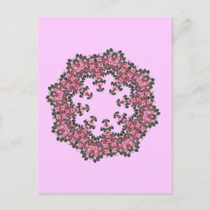 Roze bloemen briefkaart