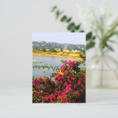 Roze bloemen briefkaart (Staand voorkant)