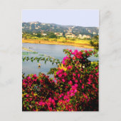 Roze bloemen briefkaart (Voorkant)