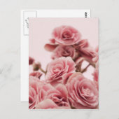 roze bloemen briefkaart (Voorkant / Achterkant)