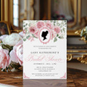 Roze Bloemen Bruids Douche Uitnodiging