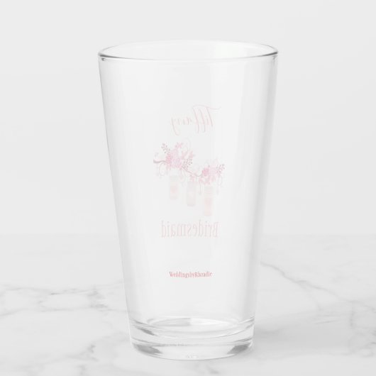 Roze bloemen bruidsmeisje metselaar pot ontwerp glas (Achterkant)