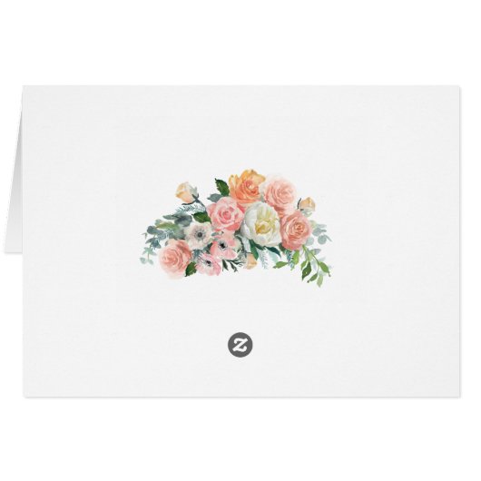 Roze Bloemen Bruiloft Dankkaart Romantisch (Achterkant Horizontaal)