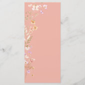 Roze Bloemen Bruiloft Evenement Menu Tafeldecor (Achterkant)