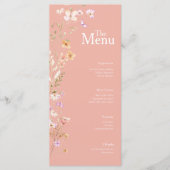 Roze Bloemen Bruiloft Evenement Menu Tafeldecor (Voorkant)