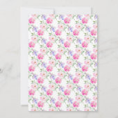 Roze Bloemen Bruiloft Feest Kaart (Achterkant)