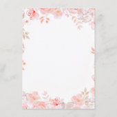 Roze Bloemen Bruiloft Informatie Gast Informatiekaartje (Achterkant)