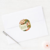  roze bloemen bruiloft Save the Date sticker (Envelop)