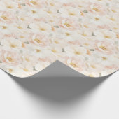 Roze Bloemen Bruiloftsfeest Cadeaupapier (Hoek)