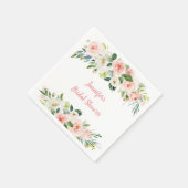 Roze bloemen bruiloftsfeest servet (Hoek)