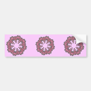 Roze bloemen bumpersticker