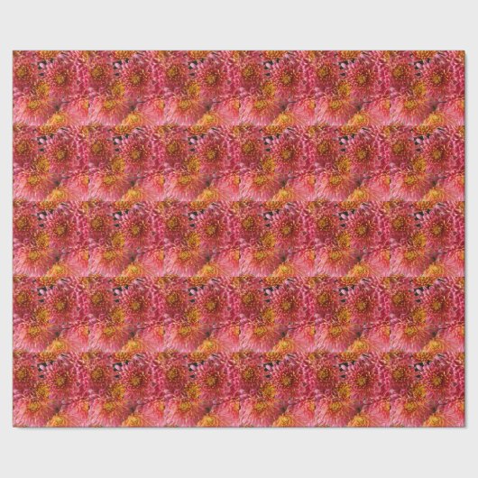 Roze bloemen cadeaupapier (Zoom)