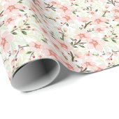 Roze bloemen cadeaupapier (Rol Hoek)