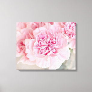 Roze bloemen canvas afdruk