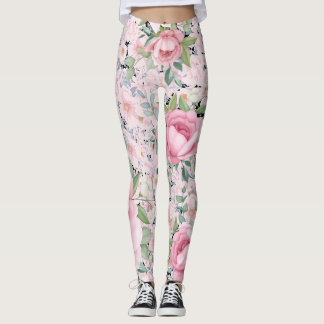 Roze Bloemen Capri Lengte Buttery Soft Leggings