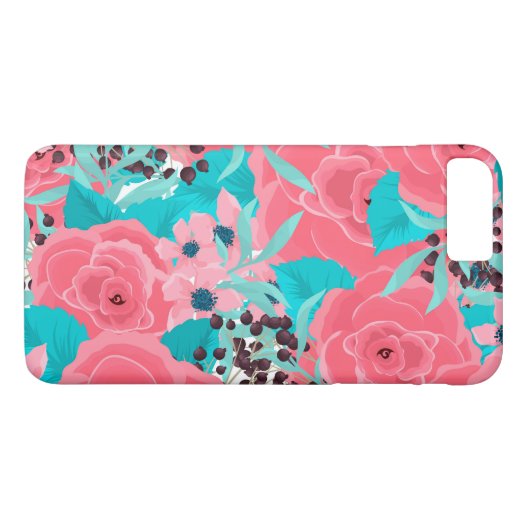 roze bloemen Case-Mate iPhone case (Achterkant (Horizontaal))