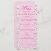 Roze Bloemen Cherry Blossom Wedding Menu Kaart (Voorkant / Achterkant)