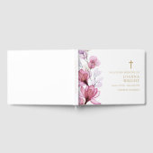 Roze Bloemen Christelijk in liefdevolle herinnerin Gastenboek (Volledig)