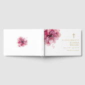 Roze Bloemen Christelijk in liefdevolle herinnerin Gastenboek (Volledig)