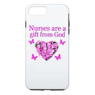 ROZE BLOEMEN CHRISTELIJK VERPLEEGKUNDIGE ONTWERP iPhone 8 PLUS / 7 PLUS HOESJE