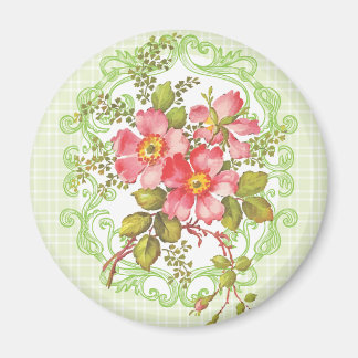 Roze Bloemen Cottage Droom Magneet