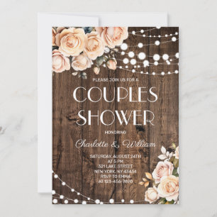 Roze bloemen couples bruisfeest kaart