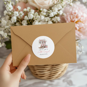 Roze Bloemen Cowgirl Laarzen en Green Bay Douche Ronde Sticker