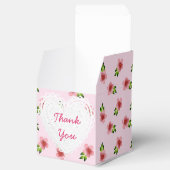 Roze bloemen Cupcake Box Bedankdoosjes (Geopend)